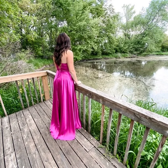 Magenta Prom Dress - Picture 2 of 5